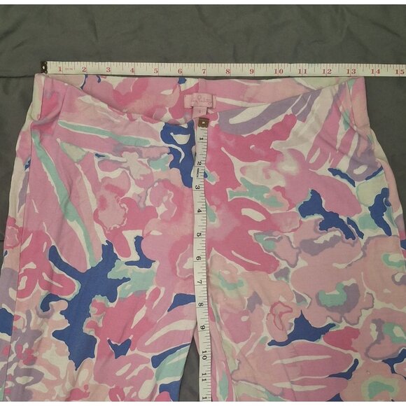 Lilly Pulitzer Pant Womens Small Wide Leg Pink Hermosa Print Lightweight Pull On - Picture 4 of 9